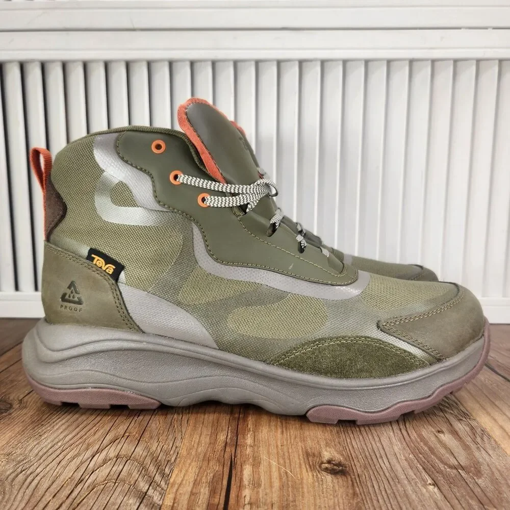 Teva Geotrecca RP Mens Sz 12 Olive Green Outdoor Waterproof Hiking Boots 1129588